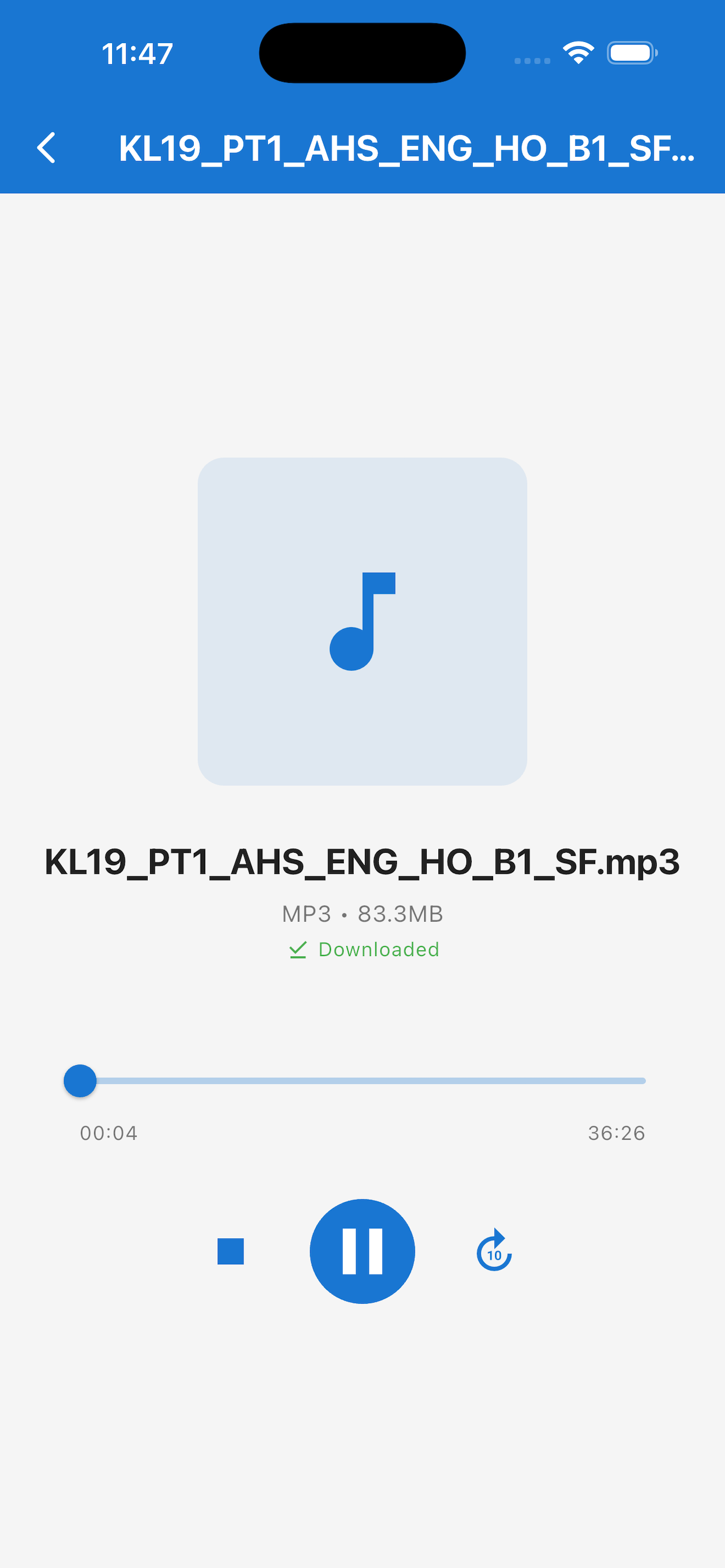 Matura App Audio Player