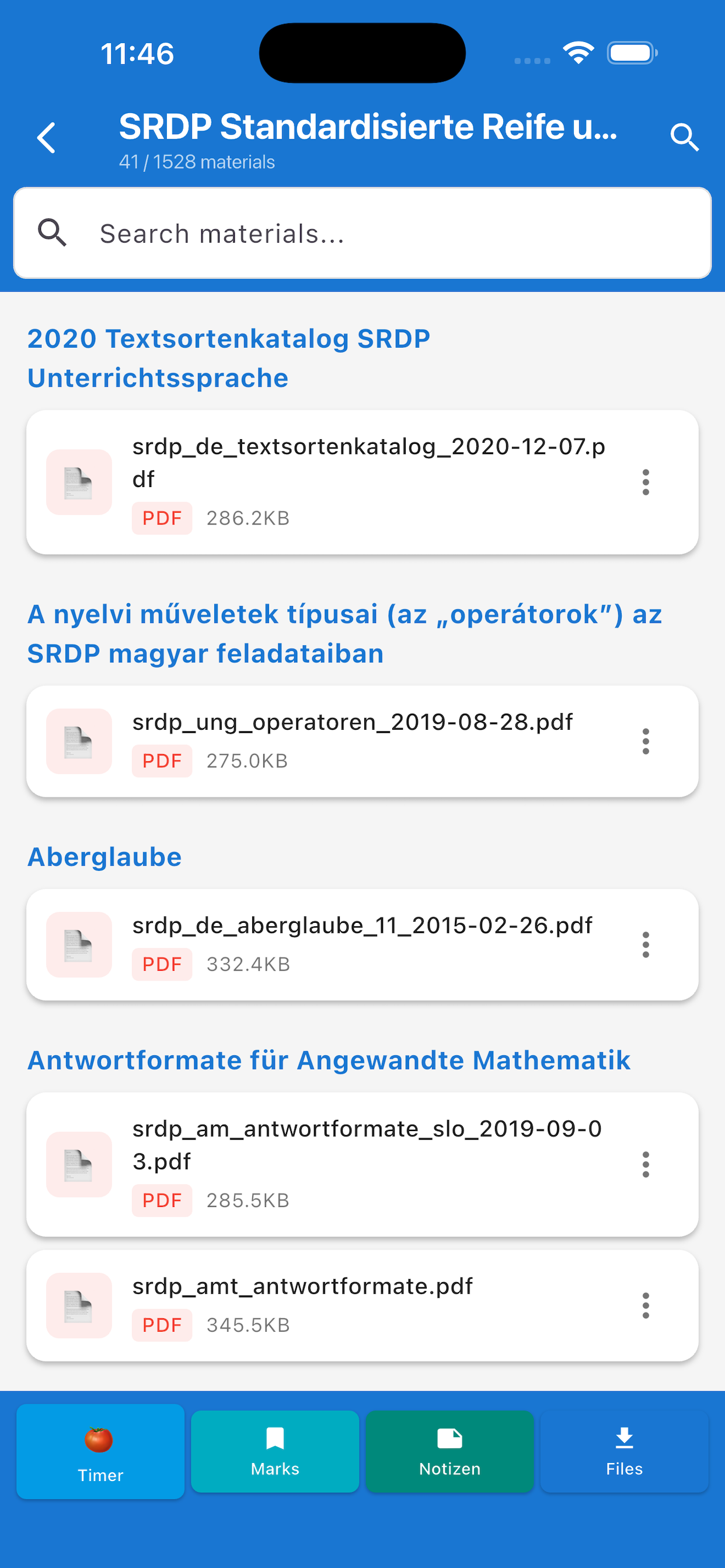 Matura App Lernunterlagen